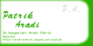 patrik aradi business card